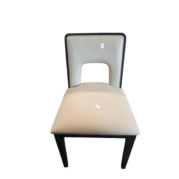 Cutout Back Beige Leatherette Dining Chair...