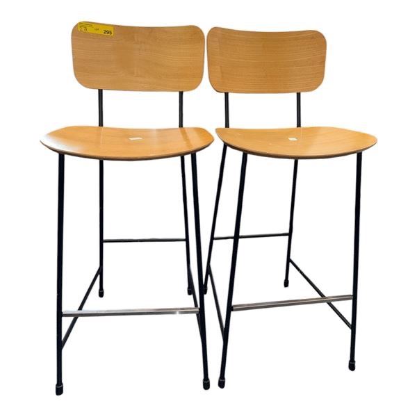 Pair of Modern Oak Bar Stools..