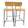 Image 1 : Pair of Modern Oak Bar Stools..