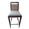 Image 1 : Modern Gray Fabric Dark Wood Frame Barstool...