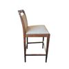 Image 2 : Modern Gray Fabric Dark Wood Frame Barstool...