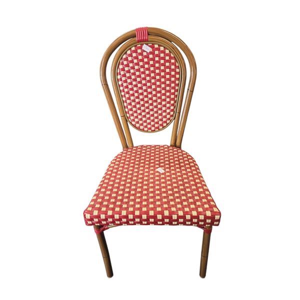 Woven Pattern Red White Bistro Chair...