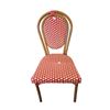 Image 1 : Woven Pattern Red White Bistro Chair...