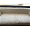 Image 2 : Modern Low Profile Cream Sofa, H25" x W89" x D36" - slightly dusty...