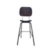Image 2 : New - Set of 2 Giotto Barstool Upholstered - FA-1051-H75-STWP - Matte Black