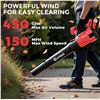 Image 3 : OUTIGO 21V Cordless Leaf Blower (Model JBCF001) - 150MPH, 450CFM - Red, Includes 2 x 4.5 Ah Batterie