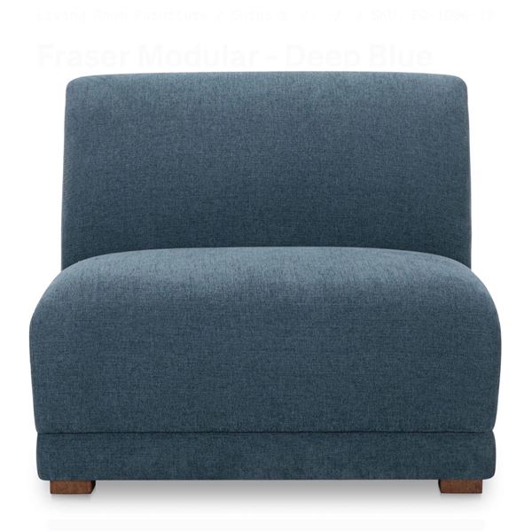BNIB - Moe's - Fraser Modular Slipper Chair Deep Blue - MSRP $1,649 - FO-1036-19 - 35.4"W x 36.6"D x