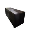 Image 2 : Modern Low-Profile Storage Credenza with Gold Accents - 55"W 18"D 24"H