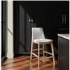 Image 2 : BNIB - Moe's - Deco Oak Counter Stool in Light Grey - MSRP $859.00 - BC-1138-29 - 21.7â€ W