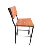 Image 2 : Contemporary Wood Back Black Metal Barstool...