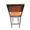Image 3 : Contemporary Wood Back Black Metal Barstool...