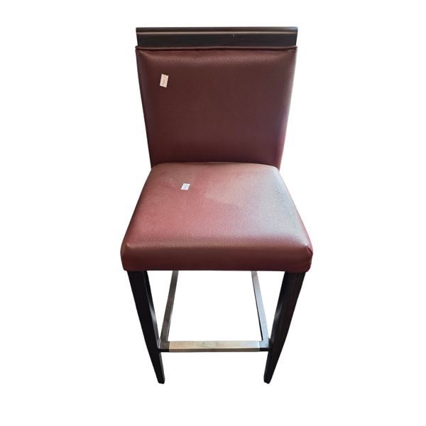 Contemporary Textured Brown Leatherette Barstool...