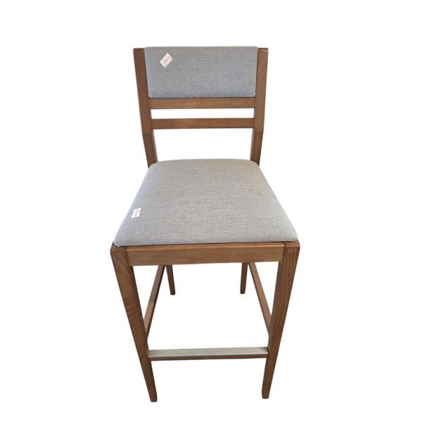 Modern Upholstered Gray Fabric Barstool...