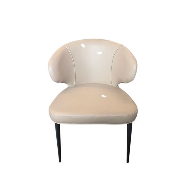 Modern Winged Leatherette Beige Dining Chair...