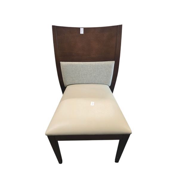 Modern Beige Leatherette Wood Dining Chair...