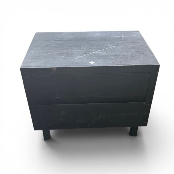 Black Wood 2-Drawer Nightstand (23.5x18x21.5) - RV: $295...
