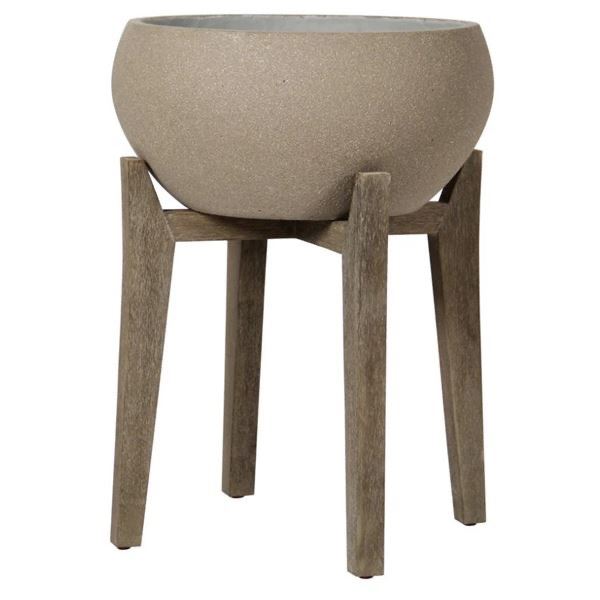 BNIB - LH Home Patio Large Standing Urn - Brown Stone, RV: $168.75 CAD (PAT014-L) - 18.5 x 18.5 x 21