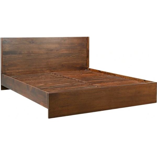 BNIB - Moe's 2pc Everett king bed footboad & slats, 3pc Belle storage bed king sand box 3/4 (slats)