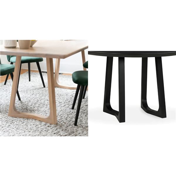 BNIB - Moe's - 14pc assorted Silas round dining table black ash legs & oak legs (missing tops)