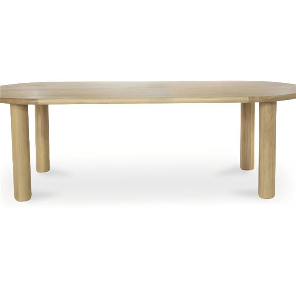 BNIB - Moe's - 5pc Milo dining table large oak base & hardware (missing tops)