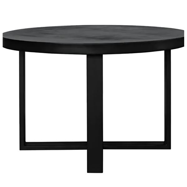 BNIB - Moe's - 2pc Jedrik round outdoor dining table black bases (missing tops)