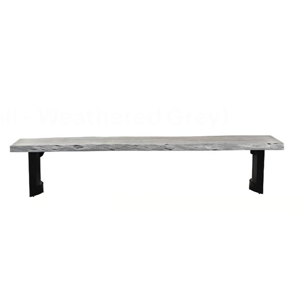 BNIB - Moe's - 2pc Bent bench small weathered gray tops - missing bases