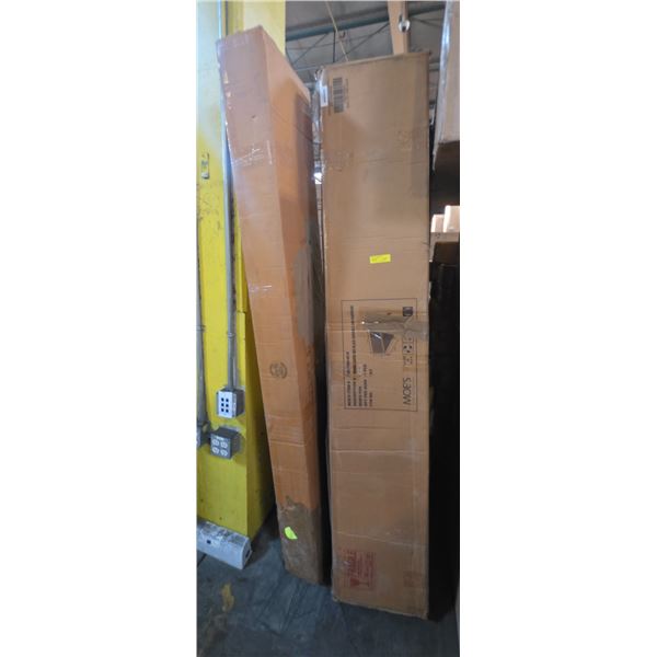 BNIB - Moe's - 2pc Povera queen black bed side rails & hardware, Everett queen bed dark brown side r