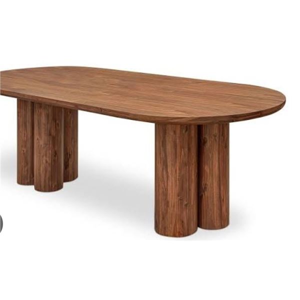 BNIB - Moe's - Howard dining table walnut base (missing top)