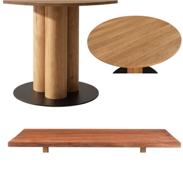 BNIB - Moe's - Group of assorted furniture parts - dining table bases, marble black dining table top
