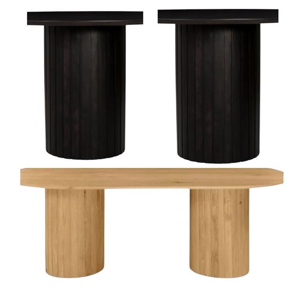BNIB - Moe's - 3pc Povera dining bench black base, hardware (missing tops)