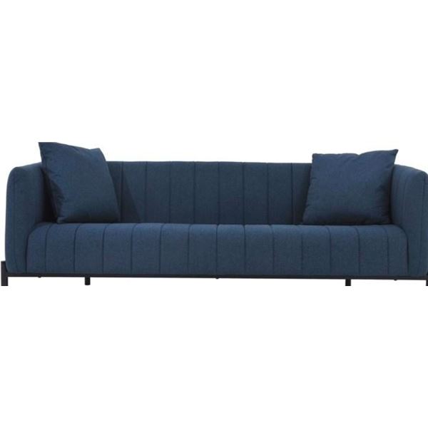 BNIB - Moe's - Jaxon Stationary Fabric Sofa Dark Blue NO LEGS - VV-1002-19-A