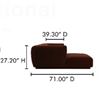 Image 3 : BNIB - Moe's - Zandro Sectional Right Chaise ONLY - Warm Brown - OA-1036-03-R-A - 71"D x 39"W x 27"H