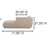 Image 3 : BNIB - Moe's - Zandro Sectional Right Chaise ONLY - Beige - OA-1036-34-R-A - 71"D x 39"W x 27"H