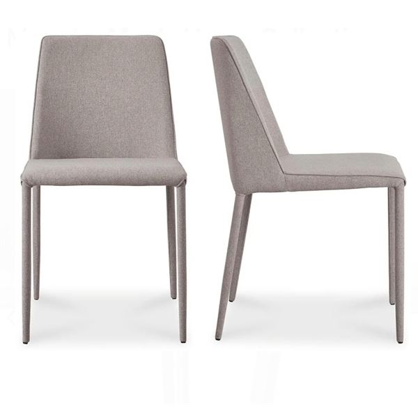 BNIB - Moe's - Set of 2 Nora Fabric Dining Chair - Light Grey - $579.00 - YM-1003-15 - 17.75â[x=#836