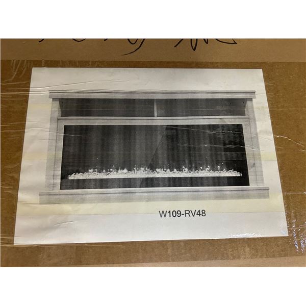 BNIB White Mantel for electric fireplace -Model W109-RV48. Size: 64x19x4 Inch.