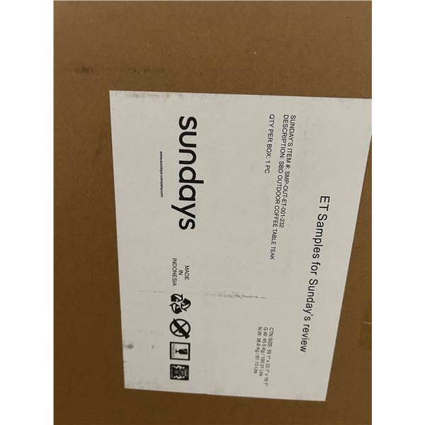 BNIB Moe's SBD Outdoor coffee Table Teak-SMP-Out-Et-001-232 Size: 59.1"x33.1"x19.1"