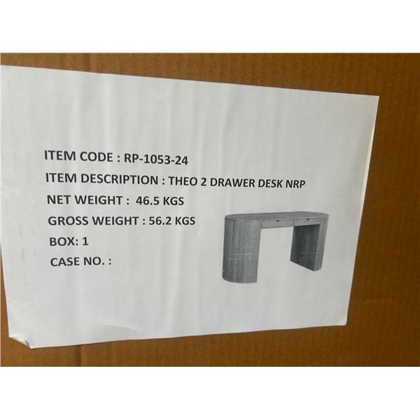 BNIB Thoe 2 Drawer Tall Desk Natural NRP-RP-1053-24.Szie: 63"x34"x29"