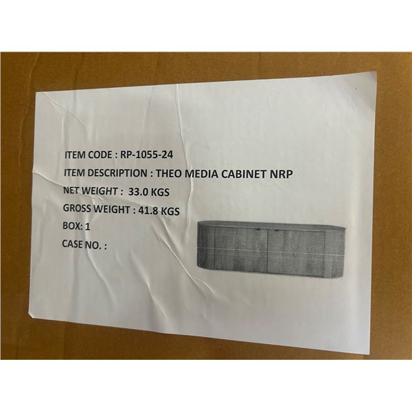 BNIB Thoe Media Cabinet Natural NRP -RP-1055-24.Szie: 64"x22"x23"