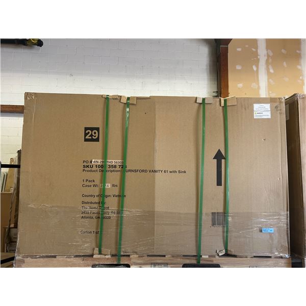 BNIB Burnsford Vanity 61 with Sink-WN-292 THD 56303 Size: 38"x64"x23".