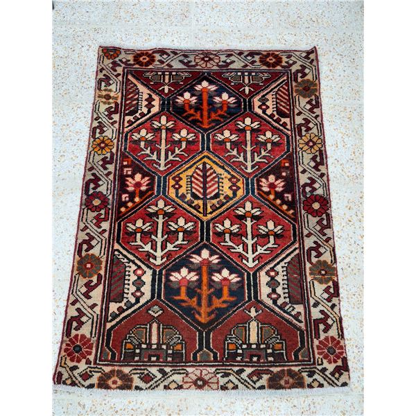 BaKhtiyar - 100% Authentic Persian Rug - Natural colour Low pile - Size 4.9" x 3.5" f- These carpets
