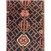 Image 2 : Nahavand - 100% Authentic Persian Rug - All over design geometric map - Size 9.7" x 2.8" f