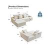 Image 5 : Boneless Cloud Modular Sectional Sofa Left Facing Chaise Free - Beige - Approx: 55.1"D x 90.6"W x 22