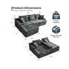 Image 5 : Boneless Cloud Modular Sectional Sofa Left Facing Chaise Free - Grey - Approx: 55.1"D x 90.6"W x 22.