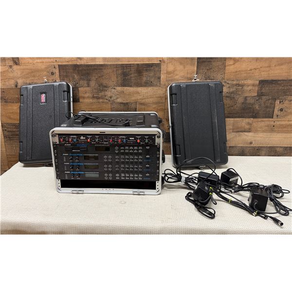 Alesis QuadraVerb Digital Effects Processor w/ dbx 166 Compressor in Rack Case 20" x 20" x 12.5"H