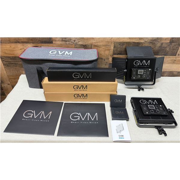 GVM Great Video Maker GVM 50RS Light Dual Panel Kit, Light Stands, Power Adapter, etc