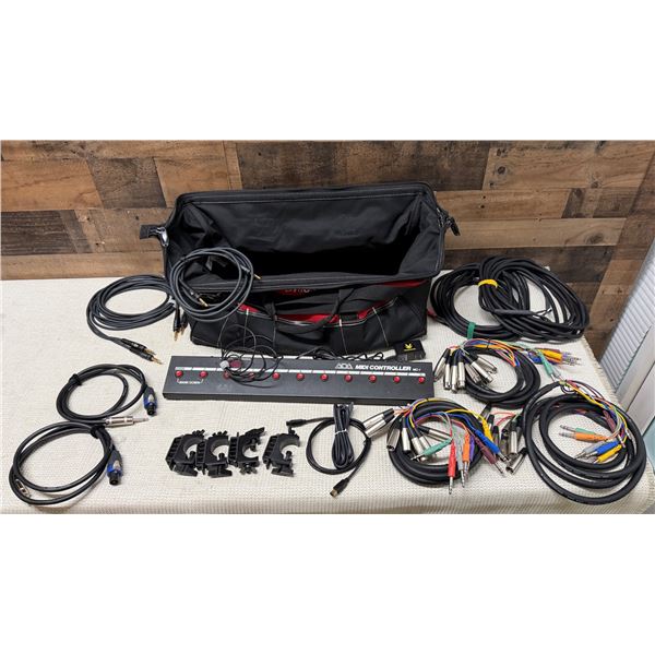 ADA MC-1 MIDI Controller, Multiple Cables, XLR Connectors, Grip Clamp Kits, etc in Husky Bag