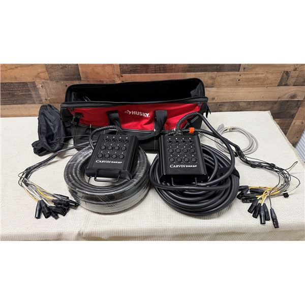 Qty 2 Carvin SNK8P 8-Channel Recording & PA Snake Cable Systems in Husky Bag