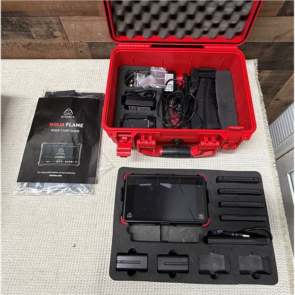 Atomos Ninja Flame 4K HDMI Recording Monitor w/ SSD Caddies, Batteries, & Charger in Hard Case