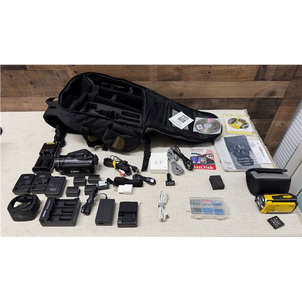Canon VIXIA Camcorder Kit, DVC WD-5 Video Camera, Nitecore UMS2 Charger, SanDisk Memory Card, etc