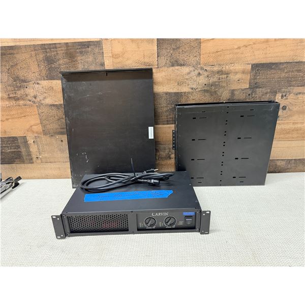 Carvin DCM3800 Professional Power Amplifier (needs repair) w/ Vertical Rack/Cabinet Enclosure